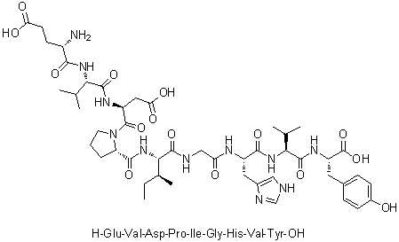 L-alpha-谷氨酰-L-缬氨酰-L-alpha-天冬氨酰-L-脯氨酰-L-异亮氨酰甘氨酰-L-组氨酰-L-缬氨酰-L-酪氨酸分子结构 (CAS 155280-19-6)
