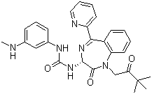N-[(3R)-1-(3,3-Dimethyl-2-oxobutyl)-2,3-dihydro-2-oxo-5-(2-pyridinyl)-1H-1,4-benzodiazepin-3-yl]-N'-[3-(methylamino)phenyl]urea molecular structure (CAS 155488-25-8)