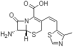 (6R,7R)-7-氨基-3-[(1Z)-2-(4-甲基-5-噻唑基)乙烯基]-8-氧代-5-硫杂-1-氮杂双环[4.2.0]辛-2-烯-2-羧酸分子结构 (CAS 155723-02-7)