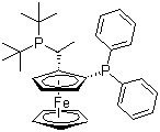 (R)-(-)-1-[(S)-2-二苯基磷二茂铁乙基二叔丁基磷分子结构 (CAS 155830-69-6)