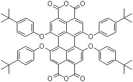 1,6,7,12-四叔丁基苯氧基苝-3,4,9,10-四甲酸二酐分子结构 (CAS 156028-30-7)