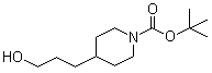 3-(N-叔丁氧羰基哌啶-4-基)丙醇分子结构 (CAS 156185-63-6)