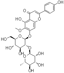 CAS # 156186-00-4, Hispidulin 7-neohesperidoside, 7-[[2-O-(6-Deoxy-alpha-L-mannopyranosyl)-beta-D-glucopyranosyl]oxy]-5-hydroxy-2-(4-hydroxyphenyl)-6-methoxy-4H-1-benzopyran-4-one