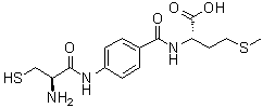 N-[4-[[(2R)-2-氨基-3-巯基-1-氧代丙基]氨基]苯甲酰基]-L-蛋氨酸分子结构 (CAS 156707-43-6)