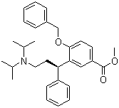3-[(1R)-3-[双(1-甲基乙基)氨基]-1-苯基丙基]-4-(苯基甲氧基)苯甲酸甲酯分子结构 (CAS 156755-35-0)