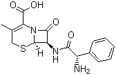 CAS 登录号：15686-71-2, 头孢氨苄, (6R,7R)-3-甲基-7-[(R)-2-氨基-2-苯乙酰氨基]-8-氧-5-硫杂-1-双环[4.2.0]辛-2-烯-2-甲酸