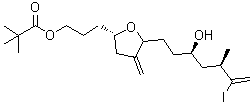 CAS # 157322-47-9, [2S-[2alpha,5beta(3S*,5S*)]]-2,2-Dimethylpropanoic acid 3-[tetrahydro-5-(3-hydroxy-6-iodo-5-methyl-6-heptenyl)-4-methylene-2-furanyl]propyl ester