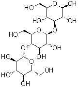 O-beta-D-吡喃葡萄糖基-(1→4)-O-beta-D-吡喃葡萄糖基-(1→3)-beta-D-吡喃葡萄糖分子结构 (CAS 157544-59-7)