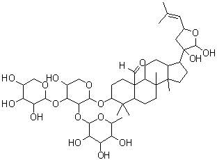 CAS # 157752-01-7, (3beta,21S)-3-[(O-6-Deoxy-alpha-L-mannopyranosyl-(1&rarr;2)-O-[beta-D-xylopyranosyl-(1&rarr;3)]-alpha-L-arabinopyranosyl)oxy]-21,23-epoxy-20,21-dihydroxydammar-24-en-19-al