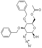 2-叠氮基-2-脱氧-3,4-二-O-苄基-beta-D-吡喃葡萄糖 6-乙酸酯分子结构 (CAS 157896-03-2)