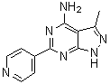structure of CAS# 158001-32-2, 3-甲基-6-(4-吡啶基)-1H-吡唑并[3,4-d]嘧啶-4-胺