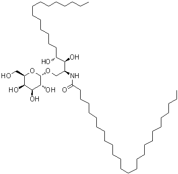 structure of CAS# 158021-47-7, N-[(1S,2S,3R)-1-[(alpha-D-吡喃半乳糖基氧基)甲基]-2,3-二羟基十七烷基]二十六烷酰胺