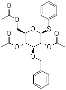 苯基 3-O-(苯基甲基)-1-硫代-beta-D-吡喃葡萄糖苷三乙酸酯分子结构 (CAS 158198-55-1)