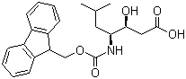 (3S,4S)-4-[(芴甲氧羰基)氨基]-3-羟基-6-甲基庚酸分子结构 (CAS 158257-40-0)
