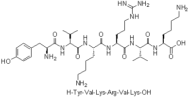 CAS 登录号：158475-15-1, L-酪氨酰-L-缬氨酰-L-赖氨酰-L-精氨酰-L-缬氨酰-L-赖氨酸