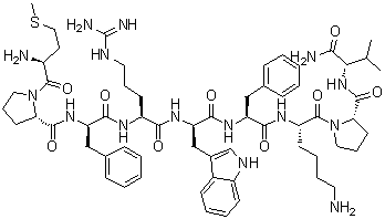 structure of CAS# 158563-45-2, L-蛋氨酰-L-脯氨酰-D-苯丙氨酰-L-精氨酰-D-色氨酰-L-苯丙氨酰-L-赖氨酰-L-脯氨酰-L-缬氨酰胺