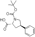 (2R-反式)-4-苯基-1,2-吡咯烷二羧酸 1-叔丁酯分子结构 (CAS 158567-91-0)
