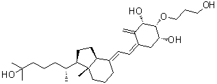 CAS # 158689-03-3, (1beta,2beta,3beta,5Z,7E)-2-(3-Hydroxypropoxy)-9,10-secocholesta-5,7,10(19)-triene-1,3,25-triol, (1R,2R,3S,5Z)-2-(3-Hydroxypropoxy)-4-methylene-5-[(2E)-2-[(1R,3aS,7aR)-octahydro-1-[(1R)-5-hydroxy-1,5-dimethylhexyl]-7a-methyl-4H-inden-4-ylidene]ethylidene]-1,3-cyclohexanediol