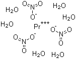 structure of CAS# 15878-77-0, 硝酸镨(III)六水合物