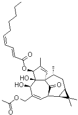 3-O-(2E,4Z-癸二烯酰基)-20-O-乙酰基巨大戟醇分子结构 (CAS 158850-76-1)