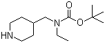 乙基(4-哌啶基甲基)氨基甲酸叔丁酯分子结构 (CAS 158958-41-9)