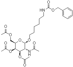 N-[6-[[3,4,6-三-O-乙酰基-2-(乙酰氨基)-2-脱氧-beta-D-吡喃半乳糖基]氧基]己基]氨基甲酸苄酯分子结构 (CAS 159173-77-0)