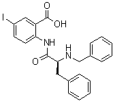 structure of CAS# 1594094-64-0, 5-Iodo-2-[[(2S)-1-oxo-3-phenyl-2-[(phenylmethyl)amino]propyl]amino]benzoic acid