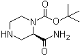 (R)-2-(氨基羰基)-1-哌嗪羧酸叔丁酯分子结构 (CAS 159485-28-6)