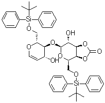 1,5-脱水-4-O-[3,4-O-羰基-6-O-[(1,1-二甲基乙基)二苯基硅烷基]-beta-D-吡喃半乳糖基]-2-脱氧-6-O-[(1,1-二甲基乙基)二苯基硅烷基]-D-阿拉伯-己-1-烯糖分子结构 (CAS 159494-36-7)