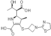 (alphaS,2S,3R)-5-羧基-4-[[1-(4,5-二氢-2-噻唑基)-3-氮杂环丁基]硫基]-2,3-二氢-alpha-[(1R)-1-羟基乙基]-3-甲基-1H-吡咯-2-乙酸分子结构 (CAS 1595319-82-6)