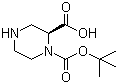 (S)-1-Boc-哌嗪-2-羧酸分子结构 (CAS 159532-59-9)
