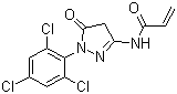 CAS # 15957-48-9, 1-(2,4,6-Trichlorophenyl)-3-propeneamido-5-pyrazolone, N-[5-Oxo-1-(2,4,6-trichlorophenyl)-2-pyrazolin-3-yl]-acrylamide, N-[4,5-Dihydro-5-oxo-1-(2,4,6-trichlorophenyl)-1H-pyrazol-3-yl]-2-propenamide