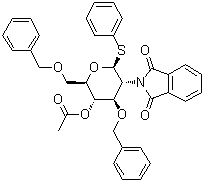 CAS 登录号：159734-71-1, 苯基 2-脱氧-2-(1,3-二氢-1,3-二氧代-2H-异吲哚-2-基)-3,6-二-O-(苯基甲基)-1-硫代-beta-D-吡喃葡萄糖苷 4-乙酸酯