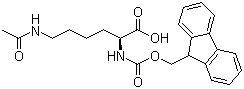 Fmoc-N'-乙酰基-L-赖氨酸分子结构 (CAS 159766-56-0)