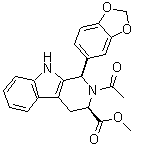 CAS 登录号：1598416-05-7, (1R,3R)-2-乙酰基-1-(1,3-苯并二氧杂环戊烯-5-基)-2,3,4,9-四氢-1H-吡啶并[3,4-b]吲哚-3-羧酸甲酯