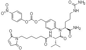 structure of CAS# 159857-81-5, 马来酰亚胺基己酰-L-缬氨酸-L-瓜氨酸对氨基苄醇 对硝基苯基碳酸脂