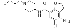 4-Amino-5-chloro-2,3-dihydro-N-[1-(3-hydroxypropyl)-4-piperidinyl]-7-benzofurancarboxamide molecular structure (CAS 1599434-55-5)