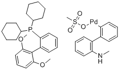 (SP-4-3)-[二环己基(2',6'-二甲氧基[1,1'-联苯]-2-基)膦-κP](甲烷磺酸基-κO)[2'-(甲基氨基-κN)[1,1'-联苯]-2-基-κC]-钯分子结构 (CAS 1599466-87-1)