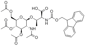 芴甲氧羰基-L-苏氨酰(beta-D-N-乙酰葡糖胺(乙酰基)3)-OH分子结构 (CAS 160168-40-1)