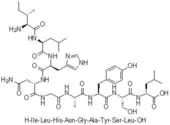 CAS # 160214-67-5, L-Isoleucyl-L-leucyl-L-histidyl-L-asparaginylglycyl-L-alanyl-L-tyrosyl-L-seryl-L-leucine