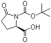 N-叔丁氧羰基-D-焦谷氨酸分子结构 (CAS 160347-90-0)