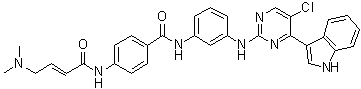 structure of CAS# 1604810-83-4, N-[3-[[5-氯-4-(1H-吲哚-3-基)-2-嘧啶基]氨基]苯基]-4-[[(2E)-4-(二甲基氨基)-1-氧代-2-丁烯-1-基]氨基]苯甲酰胺