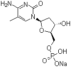 2'-脱氧-5-甲基-5'-胞苷酸单钠盐分子结构 (CAS 160509-70-6)