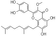 CAS 登录号：1605304-56-0, 2-(3,4-二羟基苯基)-8-[(2E)-3,7-二甲基-2,6-辛二烯-1-基]-5,7-二羟基-3-甲氧基-4H-1-苯并吡喃-4-酮