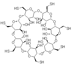 structure of CAS# 160661-60-9, 七(6-硫代-6-脱氧)-beta-环糊精