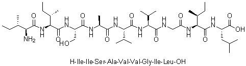 L-异亮氨酰-L-异亮氨酰-L-丝氨酰-L-丙氨酰-L-缬氨酰-L-缬氨酰甘氨酰-L-异亮氨酰-L-亮氨酸分子结构 (CAS 160790-21-6)