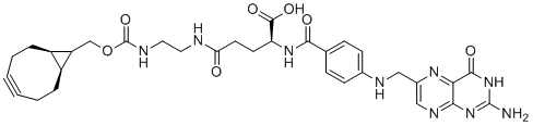 叶酸酯-酰胺基-C2-胺-内-环丙烷环辛炔分子结构 (CAS 1608495-96-0)