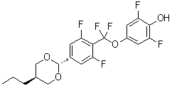4-[[2,6-二氟-4-(反式-5-丙基-1,3-二恶烷-2-基)苯基]二氟甲氧基]-2,6-二氟苯酚分子结构 (CAS 1609653-18-0)