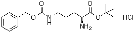 N5-[苄氧羰基]-L-鸟氨酸叔丁酯单盐酸盐分子结构 (CAS 161234-80-6)