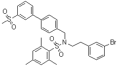 N-[2-(3-Bromophenyl)ethyl]-2,4,6-trimethyl-N-[[3'-(methylsulfonyl)[1,1'-biphenyl]-4-yl]methyl]benzenesulfonamide molecular structure (CAS 1613028-81-1)